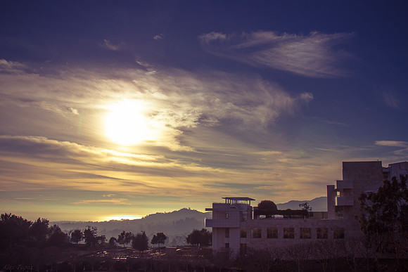 Catching the sunset at the Getty Museum, Los Angeles CA